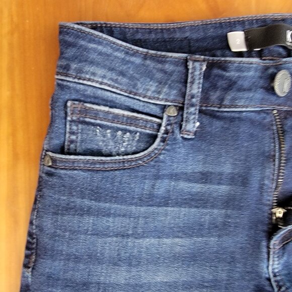 KUT From the Kloth Mid Rise Kurvy Diana Skinny Cut Blue Jeans - 2 - Picture 5 of 13